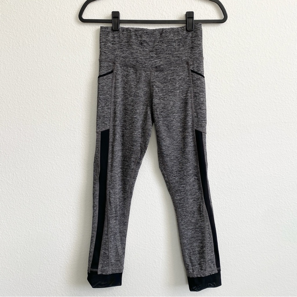 Champion C9 Women's Heather Gray & Black Mid Rise Pocketed Workout 7/8 Leggings